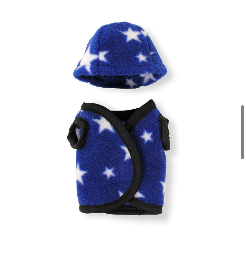 Rider fleece helmet cover and vest outfits